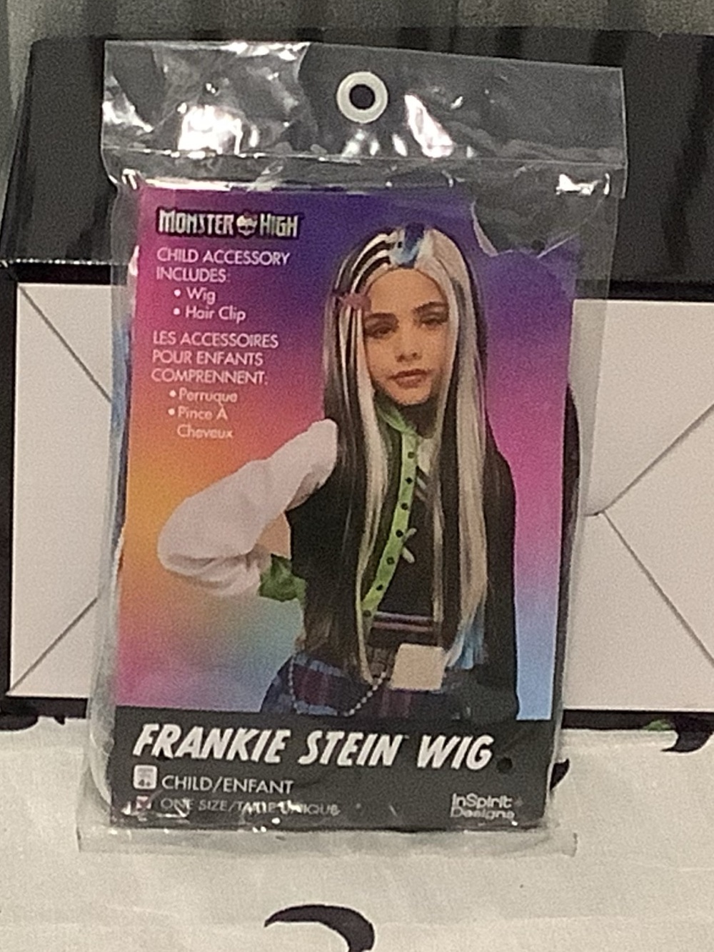 Monster High Frankie Stein Black & White Wig for age 4+